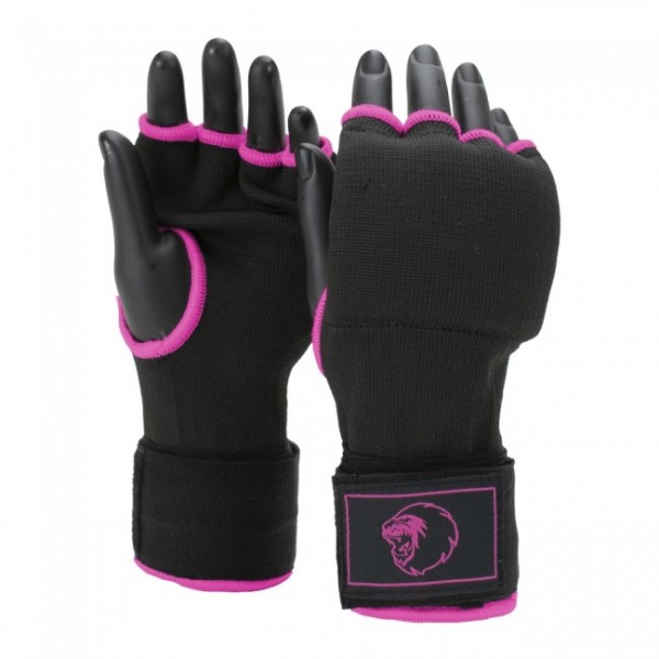 Super Pro Combat Gear Innenhandschuhe mit Bandage Schwarz/Pink