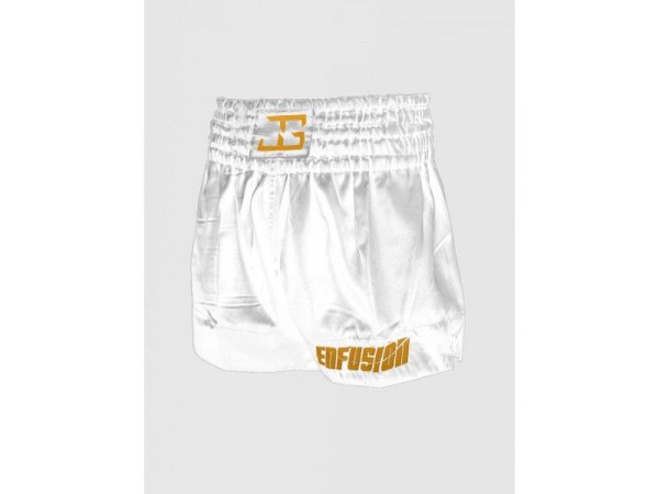 JGXENFUSION INFLICT MUAY THAI SHORT – WHITE/GOLD