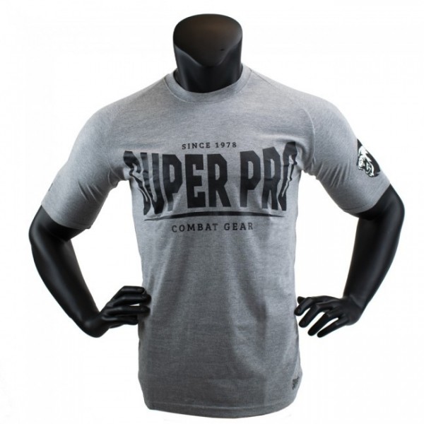 Super Pro T-Shirt S.P. Logo Grau/Schwarz