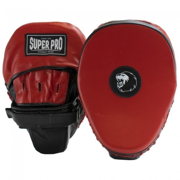 SUPER PRO LIGHT WEIGHT CURVED HOOK AND JAB PAD BLACK/RED