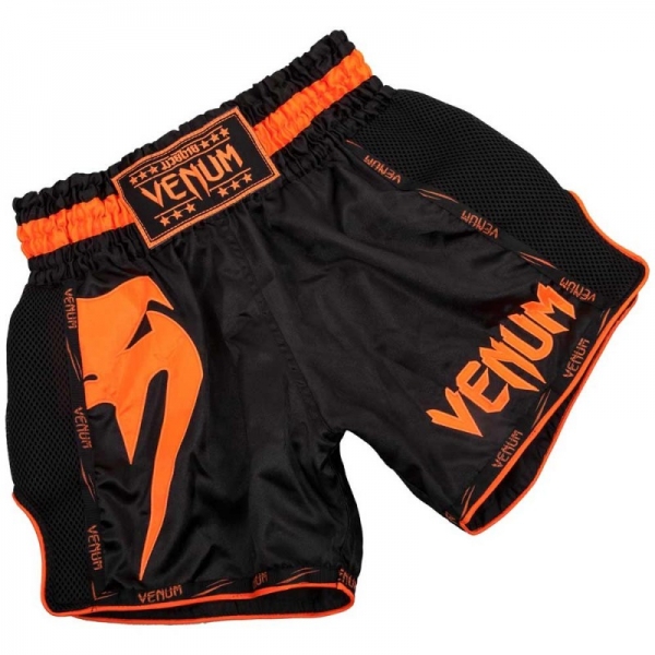 Venum Giant Muay Thai Shorts Black Neo Orange