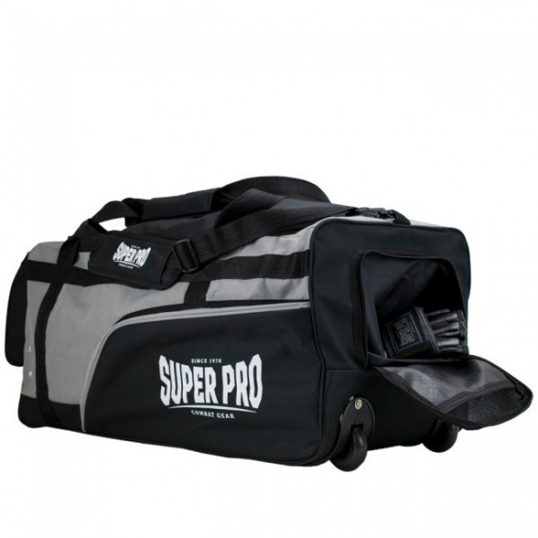 Super Pro Sporttasche Combat Gear Trolley Bag Schwarz/Grau/Weiß