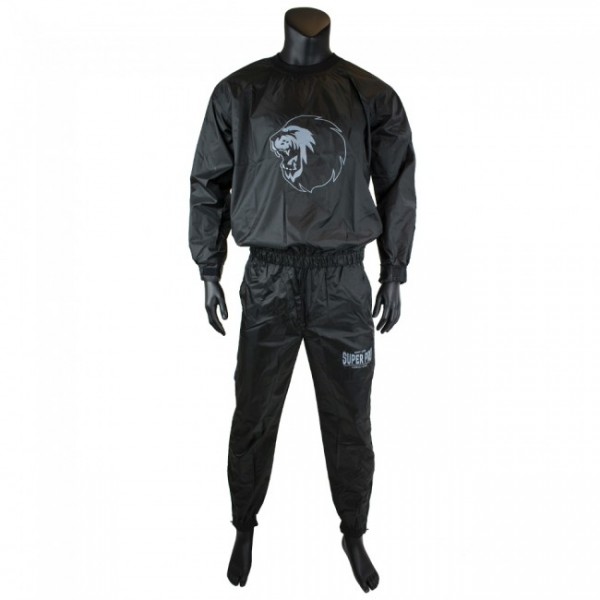 Super Pro Combat Gear Trainingsanzug / Sauna Suit Schwarz/Weiß