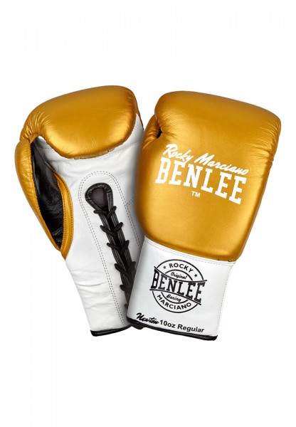 Benlee Newton Boxhandschuhe aus Leder Gold/Weiß