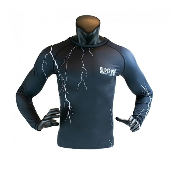 Super Pro Combat Gear Compression Shirt Long Sleeve Thunder black/grey