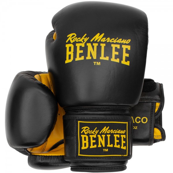 Benlee Draco Boxhandschuhe aus Leder Schwarz/Gelb