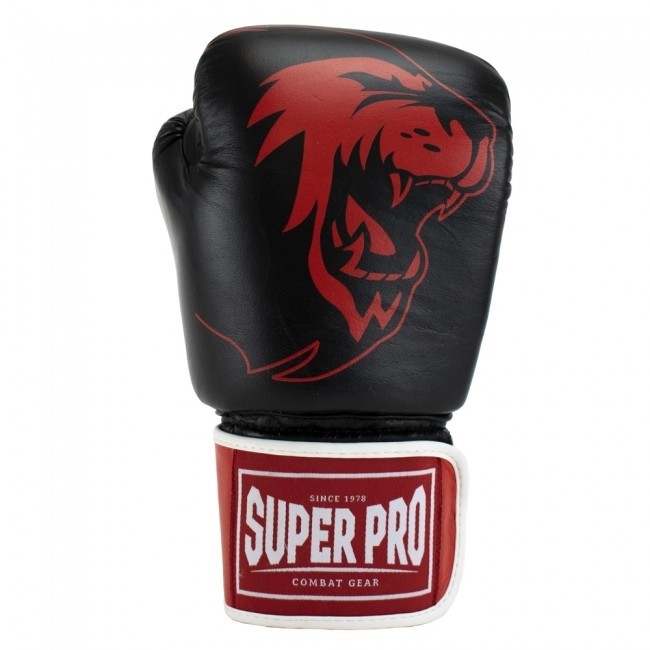 Combat SE Boxhandschuhe | Schwarz/Rot/Weiß Leder Boxhandschuhe Boxhandschuhe Gear Super | Boxhandschuhe Arten Warrior | Pro Leder